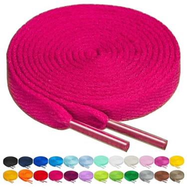 Imagem de Cadarços de bétula em 27 cores, cadarços de sapato de 1,4 cm em 4 comprimentos diferentes, Cerise, 29.5"(75cm) S