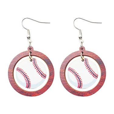 Imagem de Brincos de beisebol joias brinco de beisebol pingente de beisebol brincos esportivos para mulheres, Couro, Liga metálica.