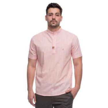 Imagem de Camisa Bata Manga Curta Masculina Linho Estilo Praia-Masculino