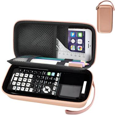 Imagem de Capa compatível com calculadora gráfica Texas Instruments TI-83/TI-84 Plus, caixa de calculadoras científicas para régua, borracha, cabos USB, lápis e outros kits de acessórios - Rosa (apenas a capa)