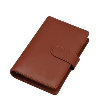 Imagem de Joucien Caderno A6 Creative Macaron Hand Ledger PU Binder - Fivela - Marrom escuro (sem páginas internas)