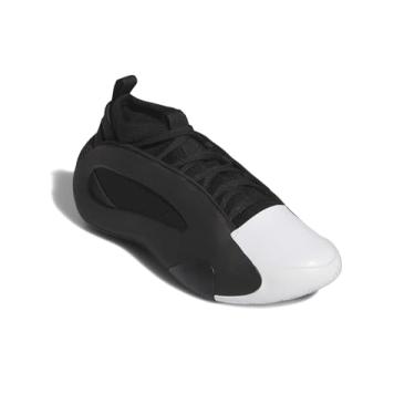 Imagem de adidas Tênis de basquete unissex Harden Volume 8, Preto/Branco/Azul cobalto, 15 Women/14 Men