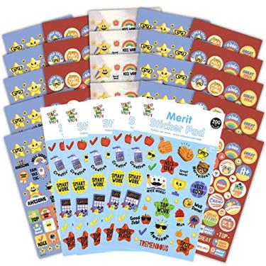 Imagem de VKPI 1000 peças de adesivos de recompensas para estudantes, adesivos de incentivo para professores, materiais de sala de aula, palavras de incentivo adesivo motivacional de animal fofo, adesivos de treinamento de penico para crianças, capa azul