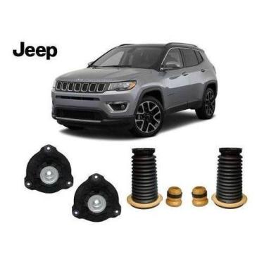 Imagem de Par Kit Coxim Batente Coifa Dianteiro Jeep Compass 2016 2017 2018 2019