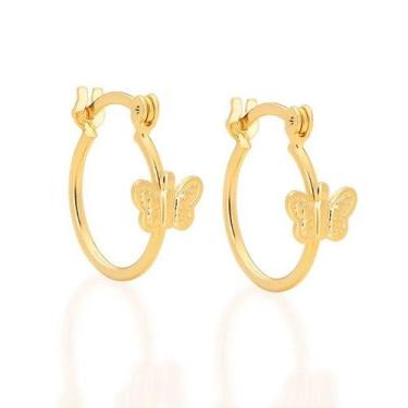 Imagem de Brincos banhado ouro 3x 24k 18k e 22k femininos meia argola infantil b