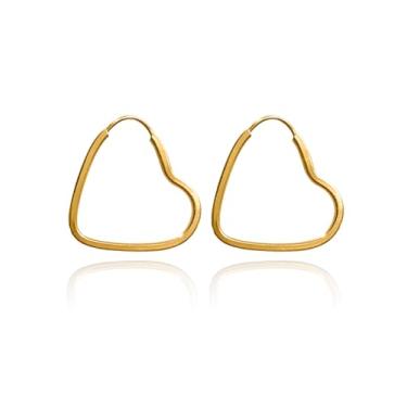 Imagem de Brinco Feminino Infantil Argola Coração 15mm Ouro 18k 750 Legítimo c/Estojo e Certificado