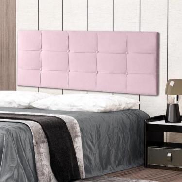 Imagem de Cabeceira Painel Queen 1,60m Roma Suede Rosa Bebê SKY MOBILE - Dal Poz