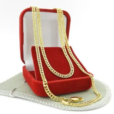 Imagem de Corrente Masculina 50cm 3mm Largura Folheada Ouro 18k CR513 - WNBIJOUT