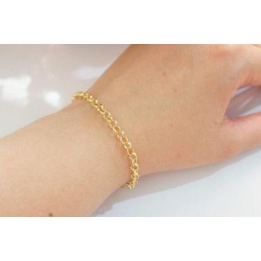 Imagem de Pulseira Feminina Elo Portugues 1 Oca Ouro 18k 750 - DG Presentes