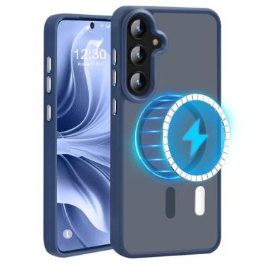 Imagem de Forhonbri Capa magnética forte N52 para Samsung Galaxy S23, adequada para MagSafe, fina, à prova de choque, proteção contra quedas, translúcida, sem impressões digitais/arranhões, fina, protetora S23,