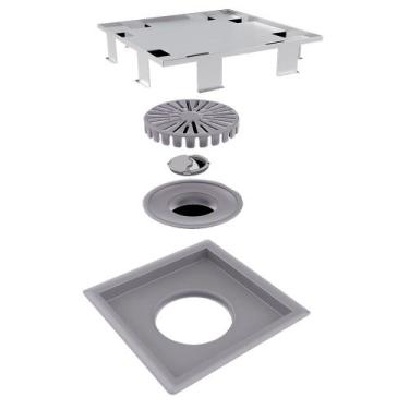 Imagem de Ralo Quadrata Selmetal Base PVC 15X15 Tampa Oculta, 15 x 15 cm
