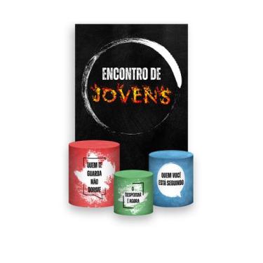 Imagem de Painel De Festa Vertical 1,50 x 2,20 + Trio De Capas Cilindro - Encont