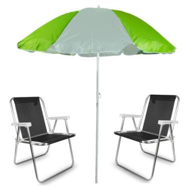 Imagem de Guarda Sol de Praia Grande Piscina Camping Pesca Alumínio 1,80 Metros 