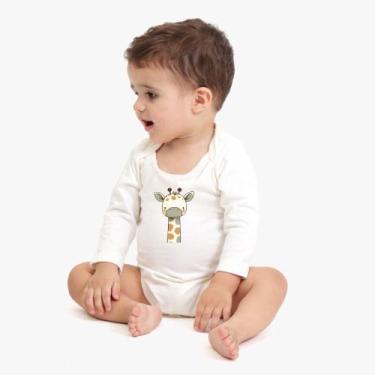 Imagem de Body Infantil Girafa Manga Comprida Algodão P ao GG - Bliss, Branco, G