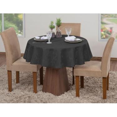 Imagem de Toalha Mesa Luxo Redonda Sala Jantar Jacquard 6 Lugares 1,80m - Raga D
