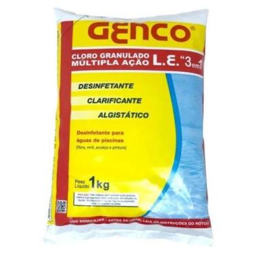 Imagem de Cloro Granulado Para Piscina Múltipla Ação 3 Em 1 Genco 1 Kg