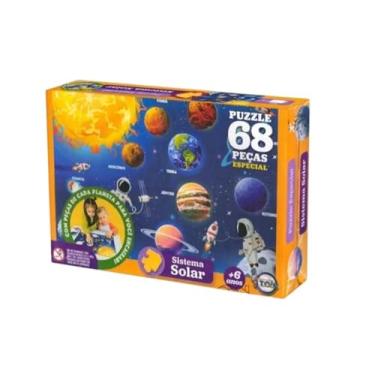 Imagem de Quebra Cabeça Puzzle 68 Peças Brinquedo Infantil Sistema Solar
