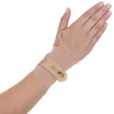 Imagem de Munhequeira Bumerangue Tendinite Academia Esporte Bege Artipé - Artipe