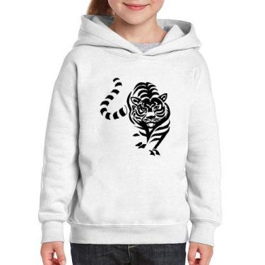 Imagem de Moletom Infantil Tigre Traços - Foca na Moda, Branco, 4