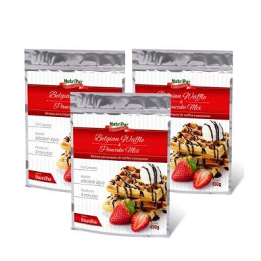 Imagem de Mistura para Preparo de Waffles, Panquecas e Bubble Waffles (Kit com 3