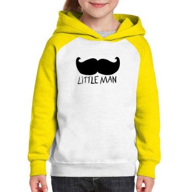 Imagem de Moletom Infantil Little Man - Foca na Moda, Branco, Amarelo, 4
