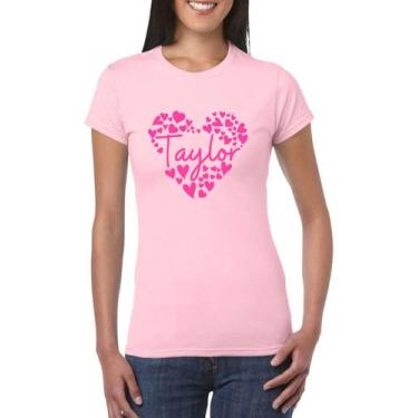 Imagem de Baby Look Taylor Swift The Eras Tour Corações Camiseta Feminina - SEMP