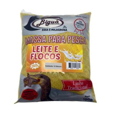 Imagem de Massa Pó Amarela P/ Pesca Pesqueiro Leite Flocos 500g Biguá
