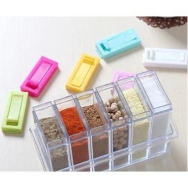 Imagem de Kit 6 Porta Temperos Organizador De Condimentos Acrílico - oem