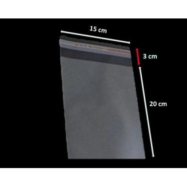 Imagem de Saco Adesivado Plástico Transparente Vabene 15x20+3cm 500 Unidades