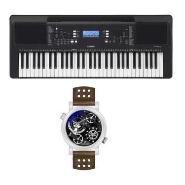 Imagem de Kit Teclado Yamaha Arranjador PSR E373 e Relógio Dk11116-3