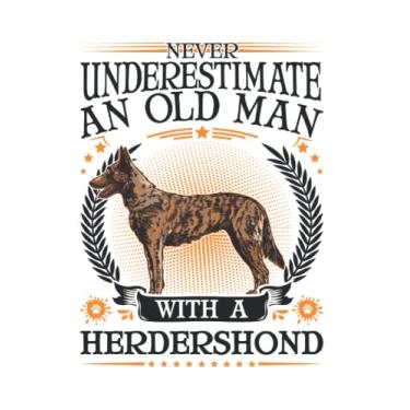 Imagem de Hollandse Herder Notizbuch: Hollandse Herder Alter Mann Herdershond / 6x9 Zoll / 120 karierte Seiten Seiten