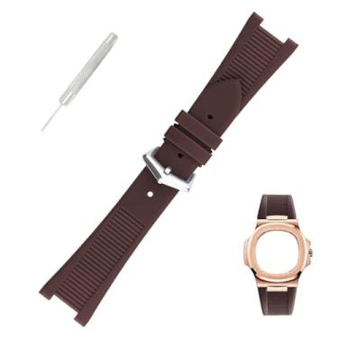 Imagem de Topuly Pulseira de relógio de borracha de 13 mm x 25 mm de substituição para Patek Philippe Nautilus PP 5711 1A010 5712 5712G 5726 5980 acessórios para homens e mulheres