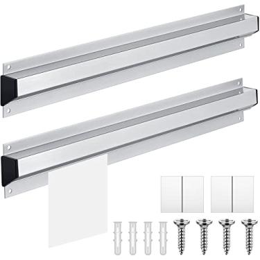 Imagem de Henoyso 2 porta-bilhetes de restaurante, suporte de recibos, rack de alumínio para ingressos de pedido, prata, cozinha, escorredor para escritório, cafés, pubs(45,7 cm, sem compartimento)