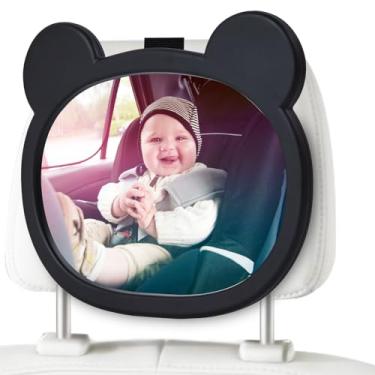Imagem de Espelho de carro de bebê estilo desenho animado da CITIGO, espelho de segurança para assento de carro para bebês virados para trás com ampla visão cristalina, à prova de estilhaçamento, totalmente