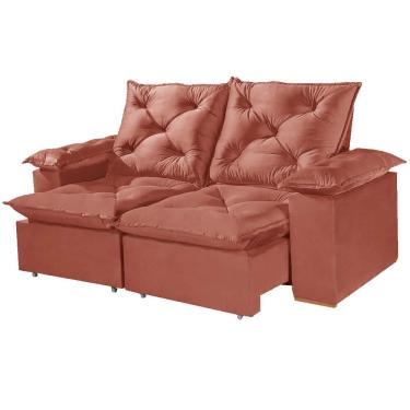Imagem de Sofá Porto Madero 3 Lugares Retrátil e Reclinável 200cm Tecido Veludo Imperial Decor Cor Cobre