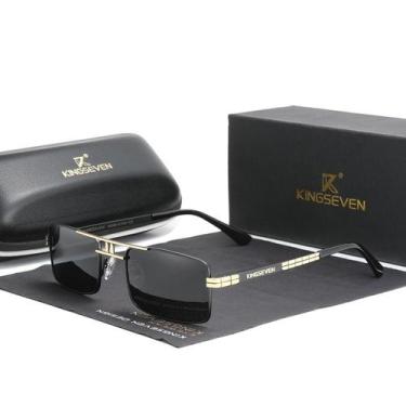 Imagem de Óculos polarizados, aço inoxidável, Frame Retângulo Design - Kingseven