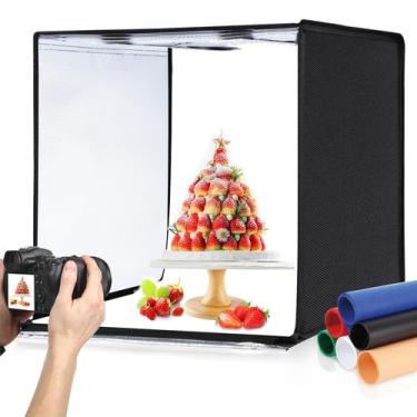 Imagem de Caixa de Luz Fotográfica PULUZ 60x60cm - 120 LEDs e 6 Cenários