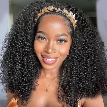Imagem de Peruca XSY Kinky Curly com Faixa - Cabelo Humano 100% - 50cm - 150% de