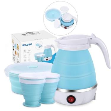 Imagem de Chaleira Elétrica Portátil WADEO 600mL - 400W - com Tigela e Copos