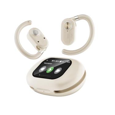 Imagem de Fone de Ouvido Bluetooth OWS com Tela LCD, Bluetooth 5.4, Estéreo Hi-Fi, Cancelamento de Ruído Ativo, Basike Fone Esportivo com Ganchos, IPX4, 30 Horas de Reprodução, para Treino e Corrida(Branco)