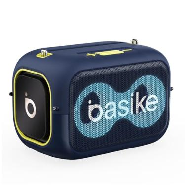 Imagem de Caixa de Som Bluetooth Basike, Caixinha de Som Potente, IPX5, 6 Horas de Bateria, Rádio FM, Entrada AUX/USB/TF, Carregamento Tipo-C, (Azul)