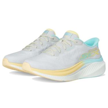 Imagem de Skechers Tênis feminino Max Cushion Arch Fit Areena Hands Free Slip-ins, Cinza/Aqua, 41
