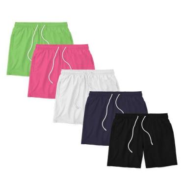 Imagem de Kit 5 Shorts Masculino Liso Básico Bermuda Tactel Água Praia Treino Ac