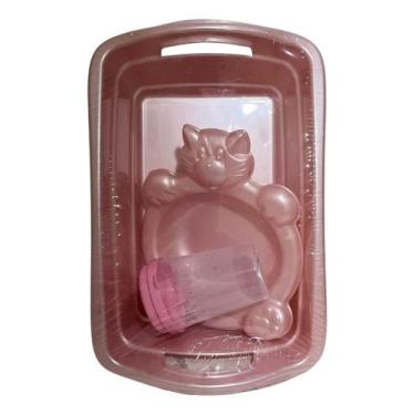 Imagem de Kit Baby Organizador Prato E Copo Pin Infantil Plastibaby - Cestinha O