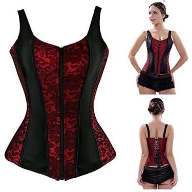 Imagem de Espartilho Corpete Corset Overbust Com Alça Zíper Frontal - Modas Fagu