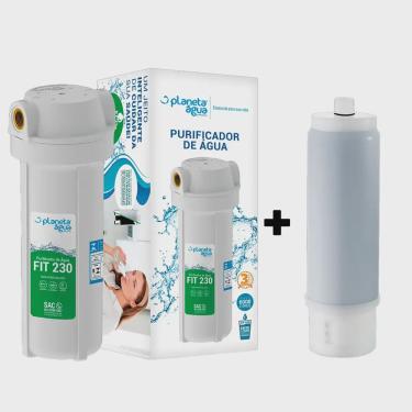 Imagem de Kit Purificador De Água Fit 230 Rosca 1/2 + 2 Refil Planeta Água