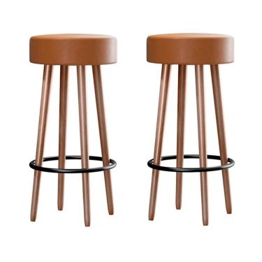 Imagem de Kit 2 Banquetas Berlin 70cm Couríssimo - Salaone Amarula