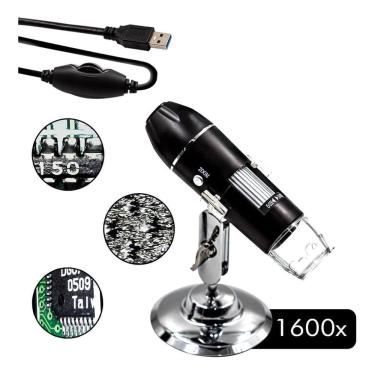 Imagem de Microscópio Digital Usb Zoom 1600X Camera 2.0Mp Profissional