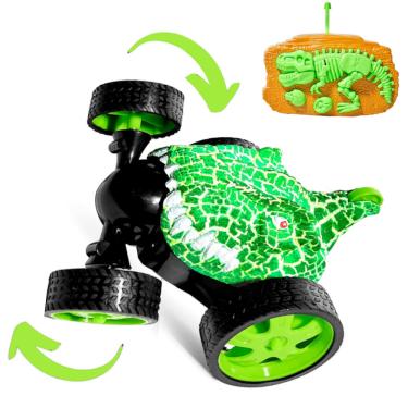 Imagem de Carro Maluco Dino Gira 360º Recarregável de Controle com Luz