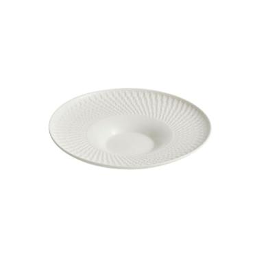 Imagem de Prato ocidental de cerâmica doméstica, prato de sopa grosso de hotel redondo de espaguete - 29 cm branco puro